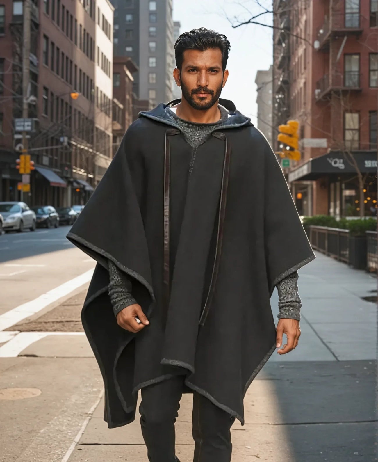 Woolen Cape Shawl Pullover Coat