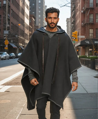 Woolen Cape Shawl Pullover Coat