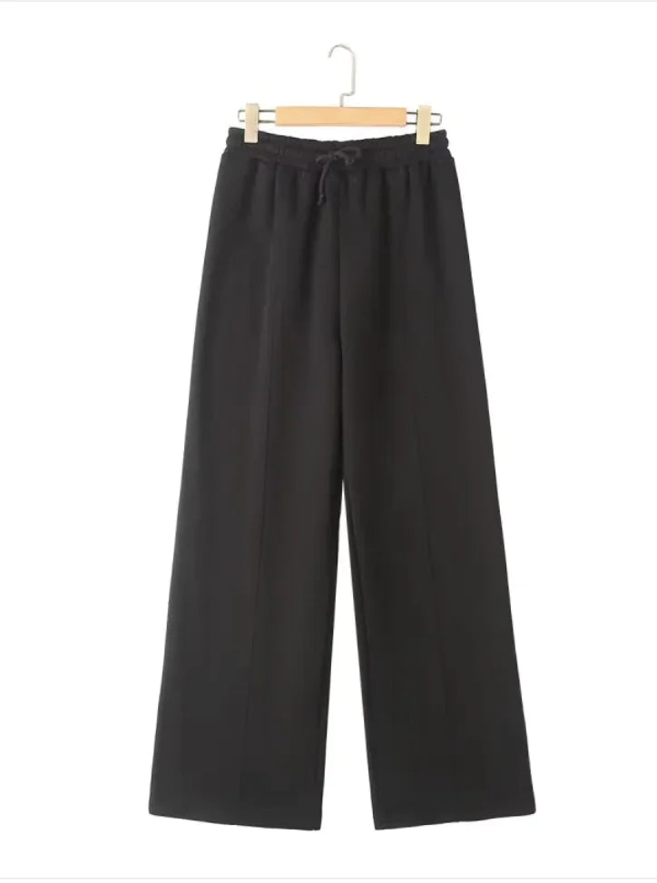 Loose High Waist Flannel Pants