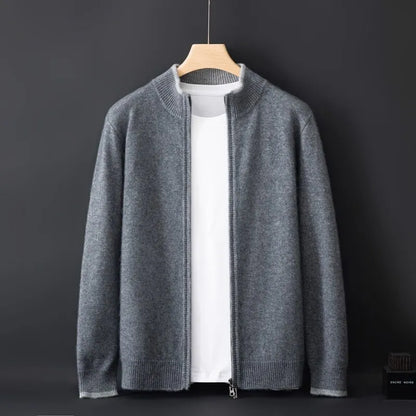 Men’s Stand Collar Zipper Cardigan