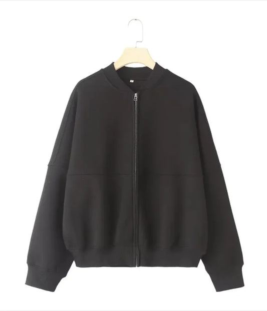 Zipper Bomber Jacket Coat
