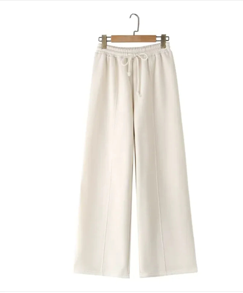 Loose High Waist Flannel Pants