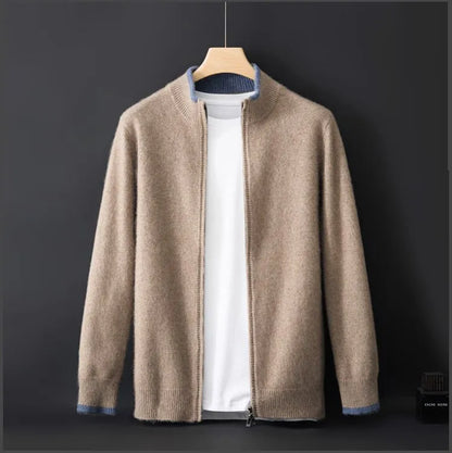 Men’s Stand Collar Zipper Cardigan