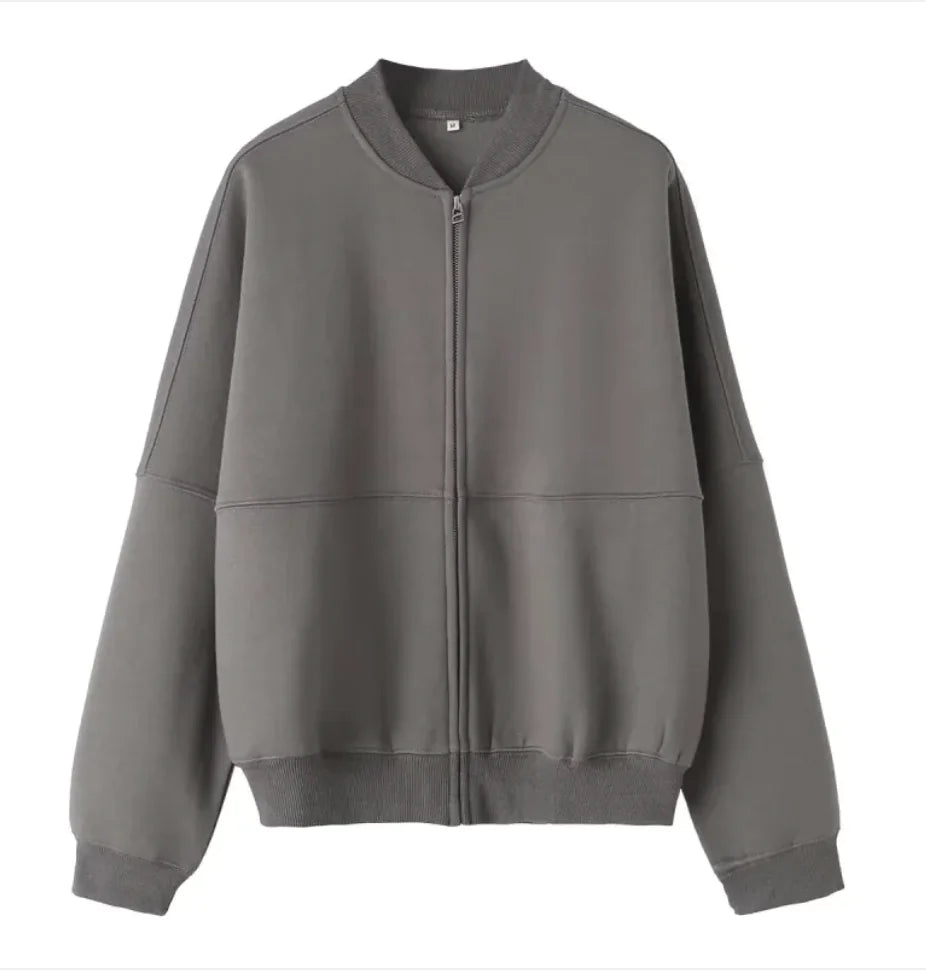 Zipper Bomber Jacket Coat
