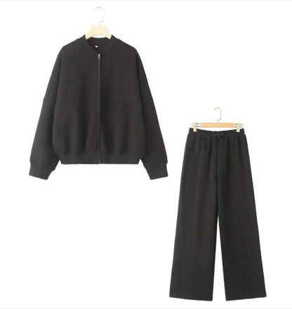 Zipper Bomber Jacket and Flannel Pants (sets)